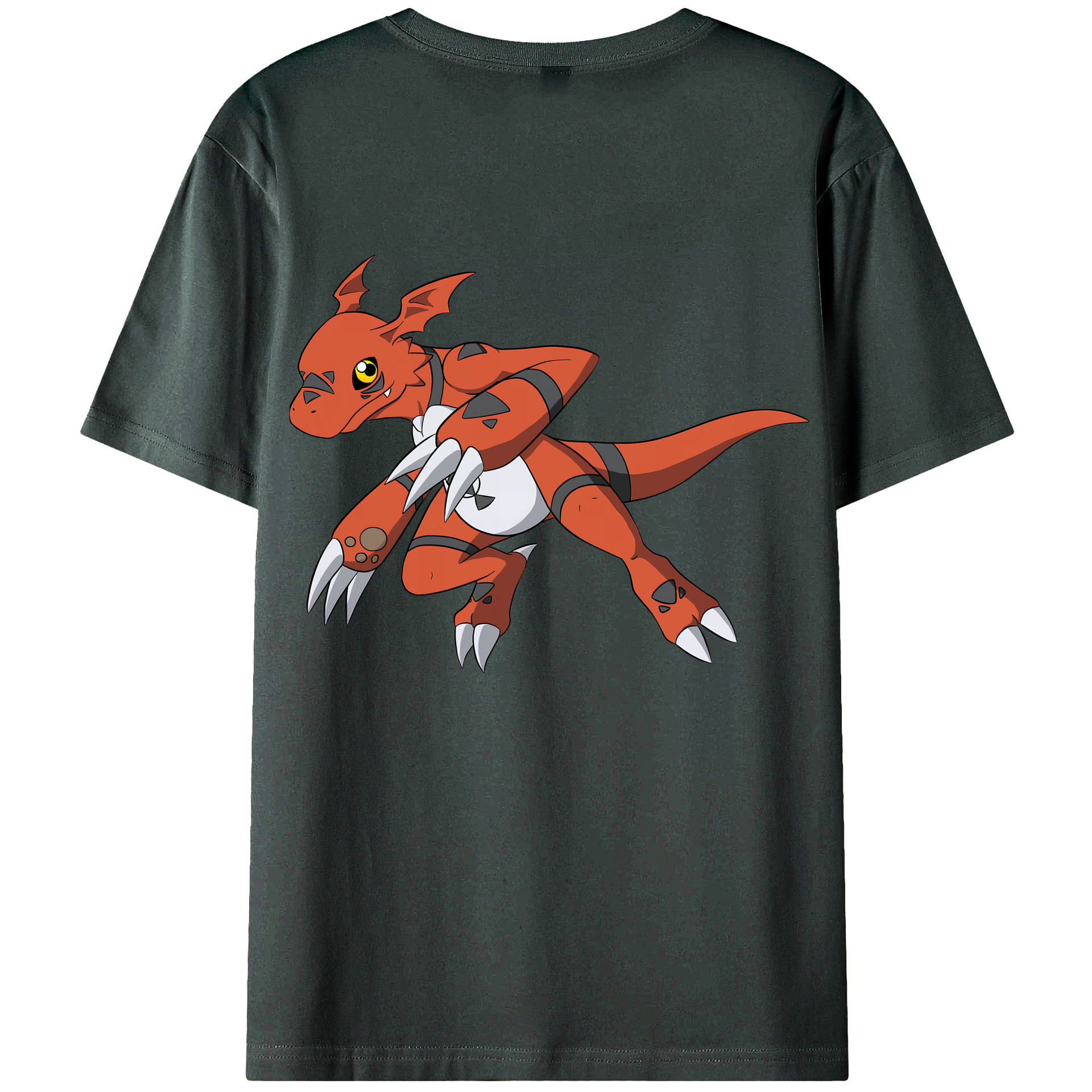 （画像用） Digimon デジタルモンスター/デジモン 綿100％ メンズ半袖Tシャツ（バックプリント） 通気性